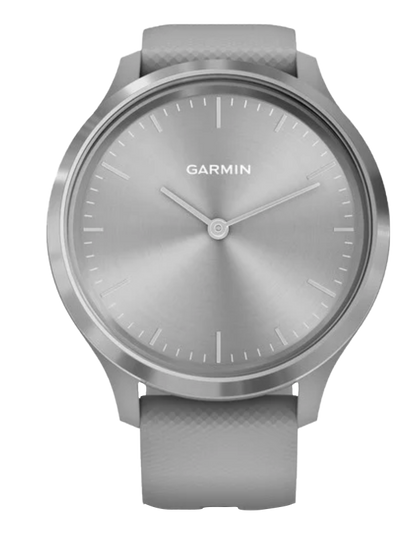 Garmin Vívomove 3 - Silver Stainless Steel Bezel with Powder Gray Silicone Band (010-02239-00)