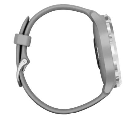 Garmin Vívomove 3, Silver Stainless Bezel w/ Powder Gray Silicone Band (Garmin Certified Refurbished)