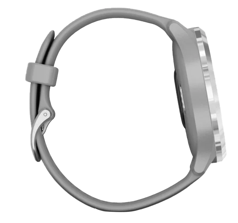 Garmin Vívomove 3 - Silver Stainless Steel Bezel with Powder Gray Silicone Band (010-02239-00)