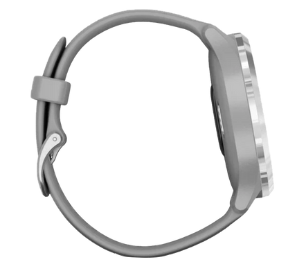 Garmin Vívomove 3 - Silver Stainless Steel Bezel with Powder Gray Silicone Band (010-02239-00)