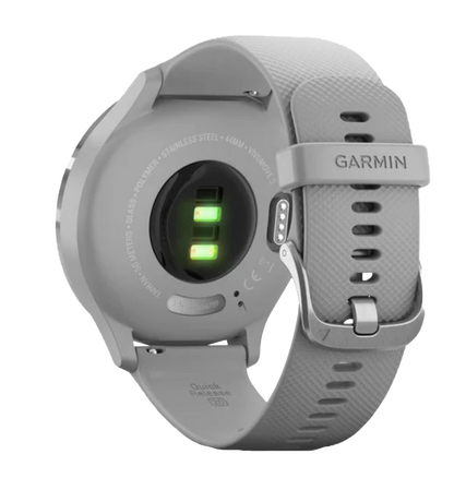 Garmin Vívomove 3, Silver Stainless Bezel w/ Powder Gray Silicone Band (Garmin Certified Refurbished)