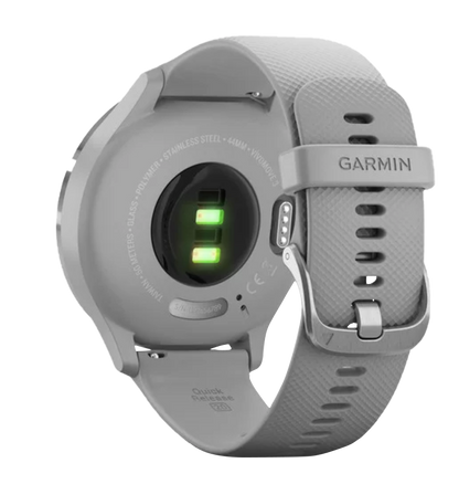 Garmin Vívomove 3 - Silver Stainless Steel Bezel with Powder Gray Silicone Band (010-02239-00)