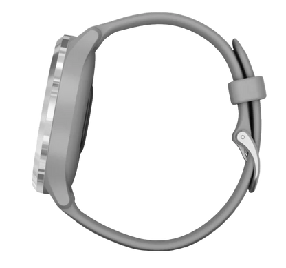 Garmin Vívomove 3 - Silver Stainless Steel Bezel with Powder Gray Silicone Band (010-02239-00)