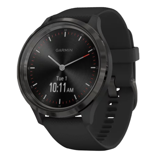 Garmin Vívomove 3 - Slate Stainless Steel Bezel with Black Silicone Band (010-02239-01) by Garmin