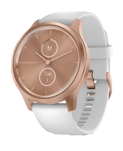 Garmin Vívomove Style - Rose Gold Aluminum Case with White Silicone Band (Garmin Certified Refurbished)