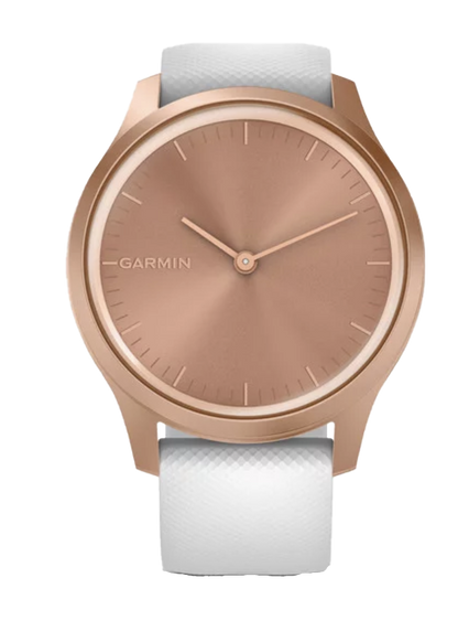 Garmin Vívomove Style - Rose Gold Aluminum Case with White Silicone Band (Garmin Certified Refurbished)