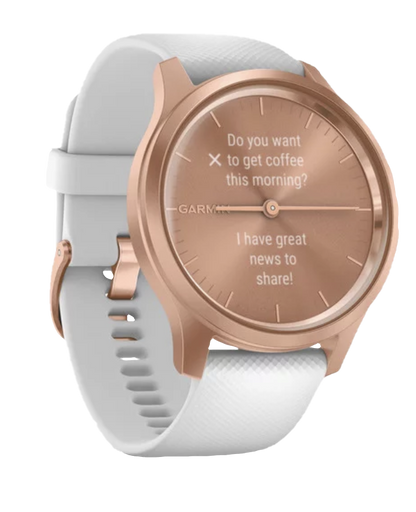 Garmin Vívomove Style - Rose Gold Aluminum Case with White Silicone Band (Garmin Certified Refurbished)
