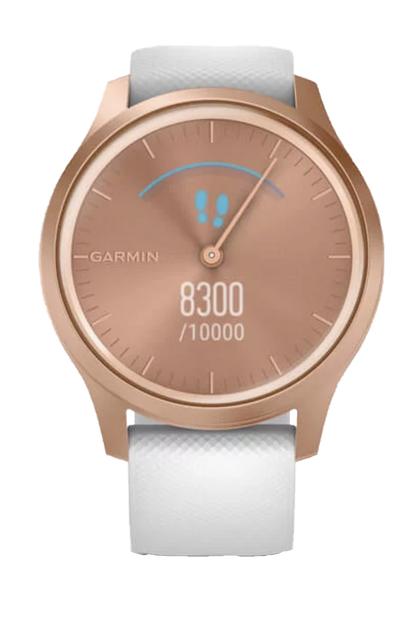 Garmin Vívomove Style - Rose Gold Aluminum Case with White Silicone Band (Garmin Certified Refurbished)