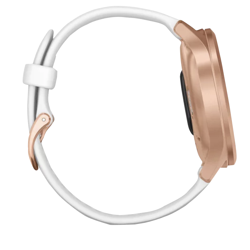 Garmin Vívomove Style - Rose Gold Aluminum Case with White Silicone Band (Garmin Certified Refurbished)