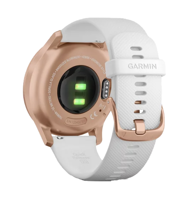 Garmin Vívomove Style - Rose Gold Aluminum Case with White Silicone Band (Garmin Certified Refurbished)