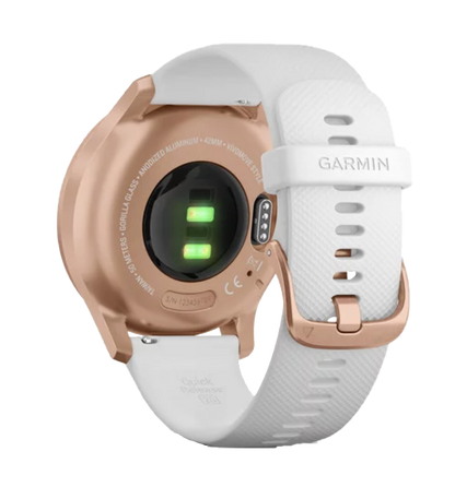 Garmin Vívomove Style - Rose Gold Aluminum Case with White Silicone Band (Garmin Certified Refurbished)