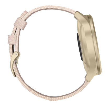 Garmin Vívomove Style - Light Gold Aluminum Case with Blush Pink Woven Nylon Band (010-02240-02)