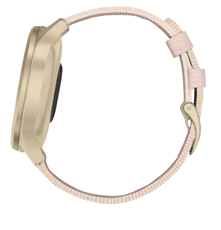 Garmin Vívomove Style - Light Gold Aluminum Case with Blush Pink Woven Nylon Band (010-02240-02)