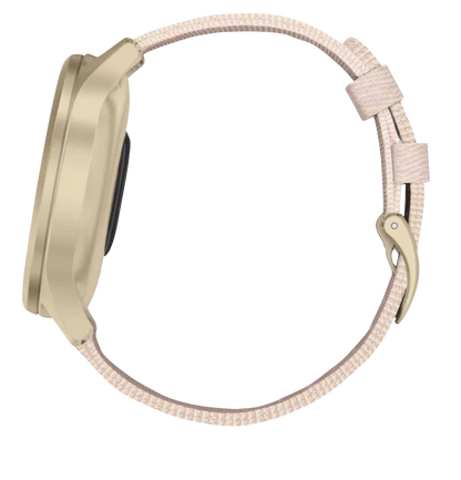 Garmin Vívomove Style - Light Gold Aluminum Case with Blush Pink Woven Nylon Band (010-02240-02)