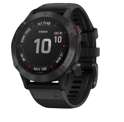 Garmin Fenix 6 Pro, Black Bezel with Black Band, GPS Smartwatch (Garmin Certified Refurbished)
