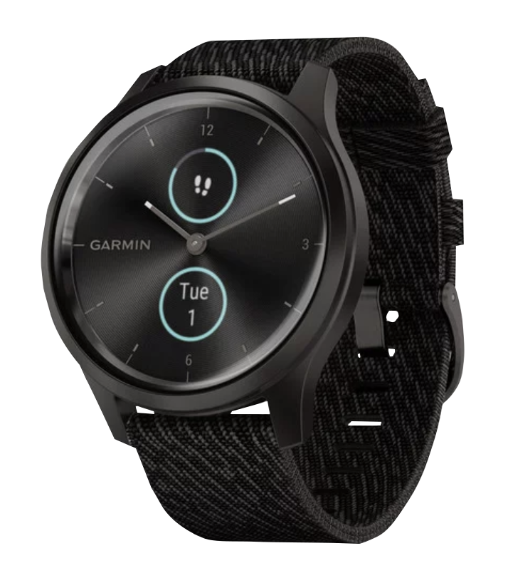 Garmin Vívomove Style - Graphite Aluminum with Black Pepper Woven Nylon Band (010-02240-03)