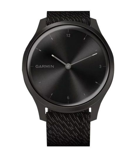 Garmin Vívomove Style - Graphite Aluminum with Black Pepper Woven Nylon Band (010-02240-03)