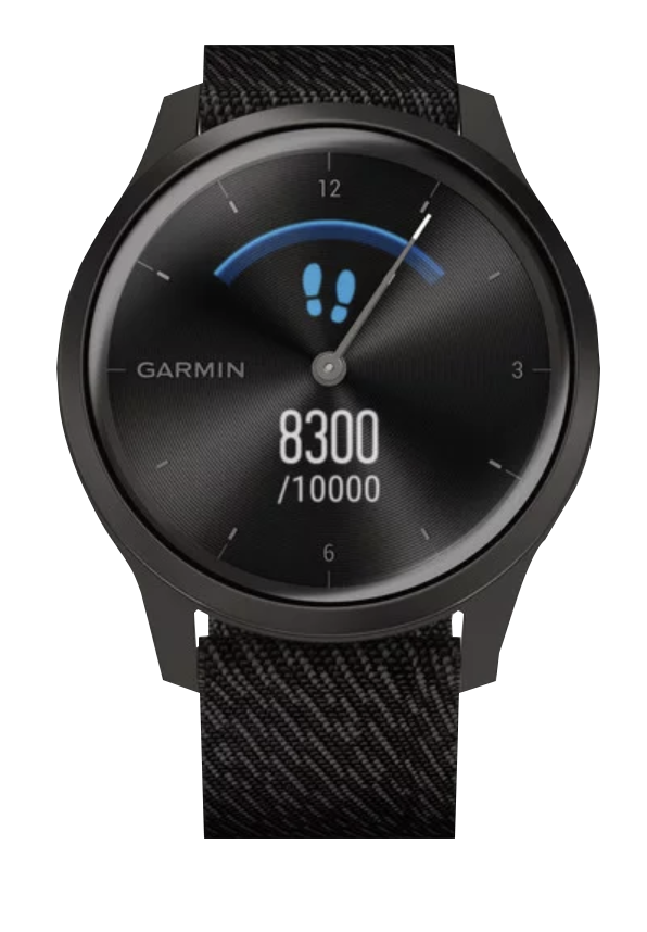Garmin Vívomove Style - Graphite Aluminum with Black Pepper Woven Nylon Band (010-02240-03)