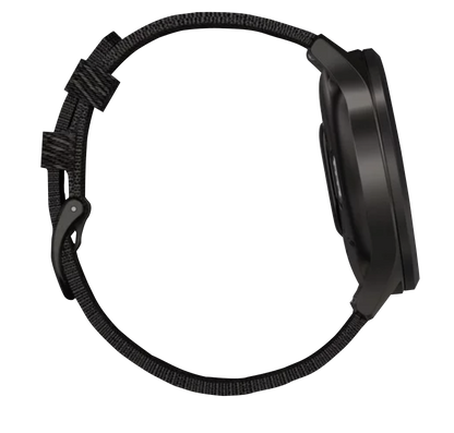 Garmin Vívomove Style - Graphite Aluminum with Black Pepper Woven Nylon Band (010-02240-03)
