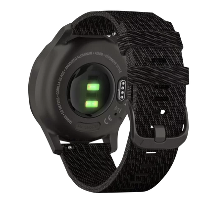 Garmin Vívomove Style - Graphite Aluminum with Black Pepper Woven Nylon Band (010-02240-03)