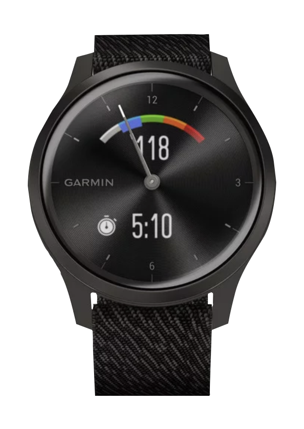Garmin Vívomove Style - Graphite Aluminum with Black Pepper Woven Nylon Band (010-02240-03)