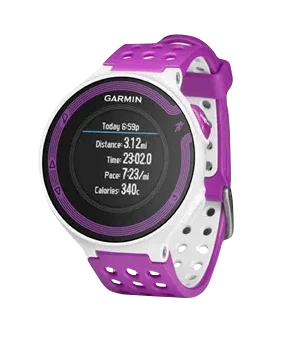 Garmin Forerunner 220 fitness GPS smartwatch, white and violet band, certified refurbished