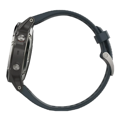 Garmin Fenix 5, Silver with Granite Blue Band, GPS Smartwatch (Garmin Certified Refurbished)