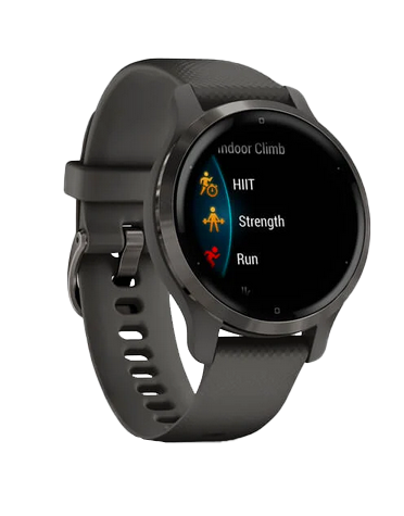 Garmin Venu 2S, Slate Stainless Steel Bezel with Graphite Case and Silicone Band (010-02429-00)