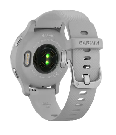 Garmin Venu 2S, Silver Stainless Steel Bezel with Mist Gray Case and Silicone Band (010-02429-02)