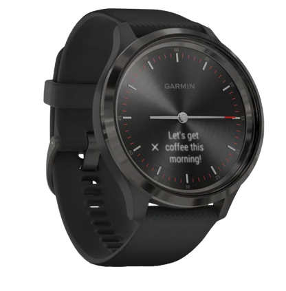 Garmin Vívomove 3, Slate Bezel w/ Black Silicone Band, GPS Smartwatch (Garmin Certified Refurbished)