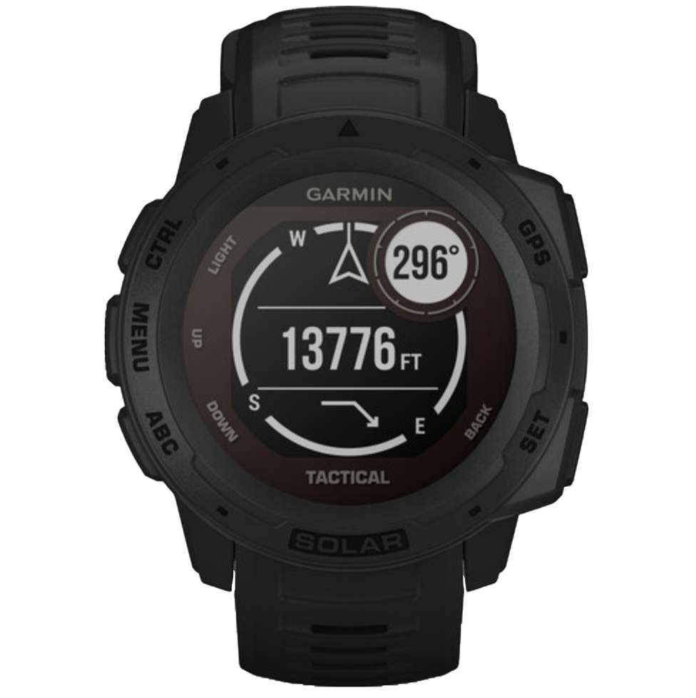 Garmin Instinct Solar Tactical Edition, Black, Rugged GPS Smartwatch (Garmin Certified Refurbished)