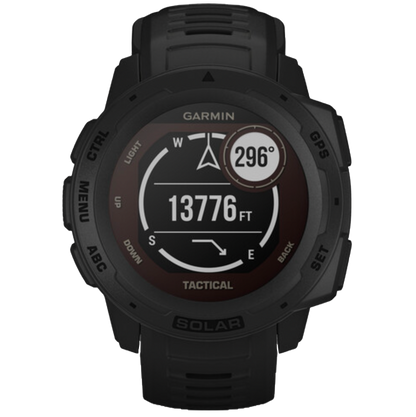 Garmin Instinct Solar Tactical Edition, Black, Rugged GPS Smartwatch (Garmin Certified Refurbished)