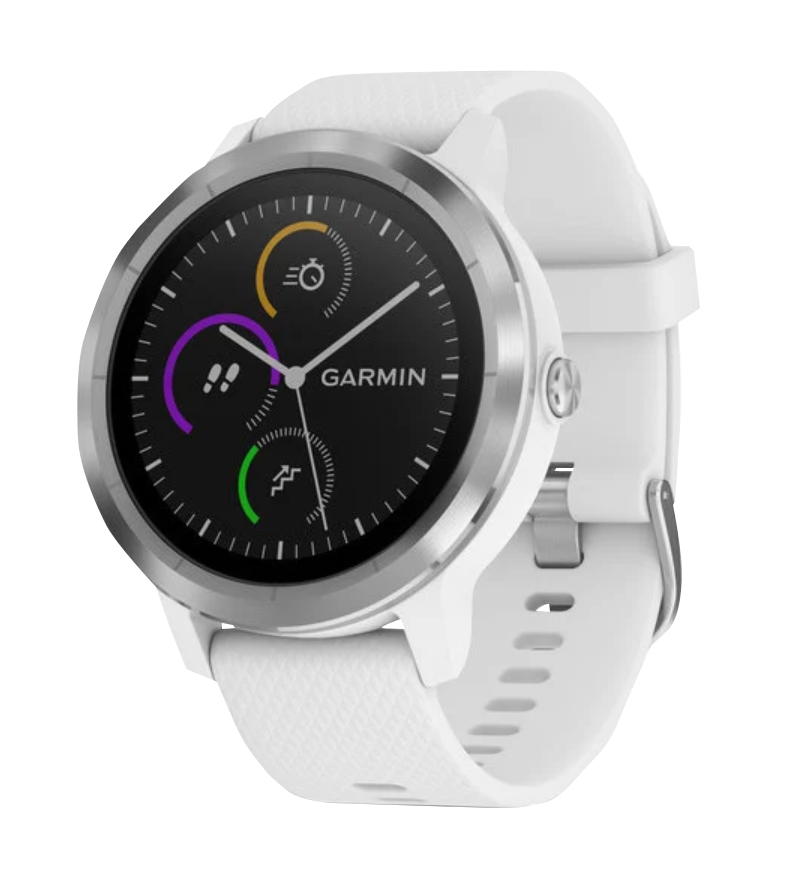 Garmin Vivoactive 3, White w/ Stainless Hardware, GPS Smartwatch (Garmin Certified Refurbished)