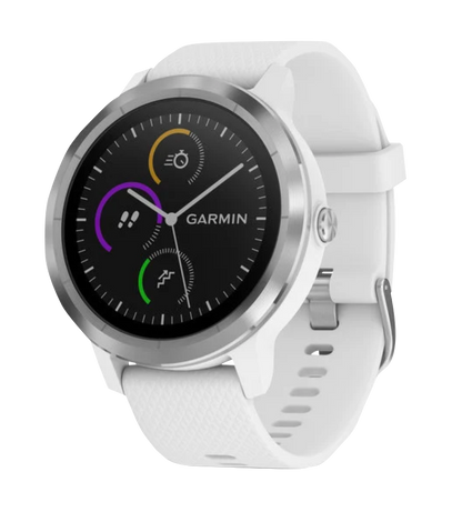 Garmin Vivoactive 3, White w/ Stainless Hardware, GPS Smartwatch (Garmin Certified Refurbished)