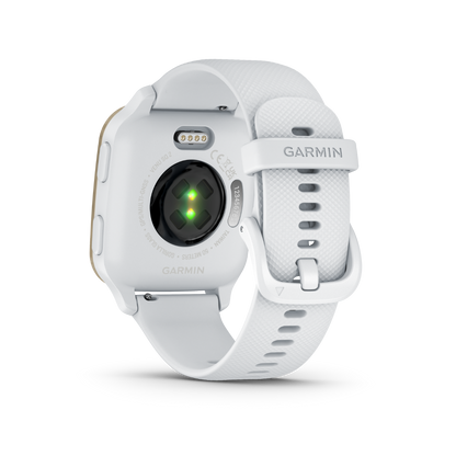 Garmin Venu Sq 2, Cream Gold Aluminum Bezel with White Case and Silicone Band (010-02701-01)