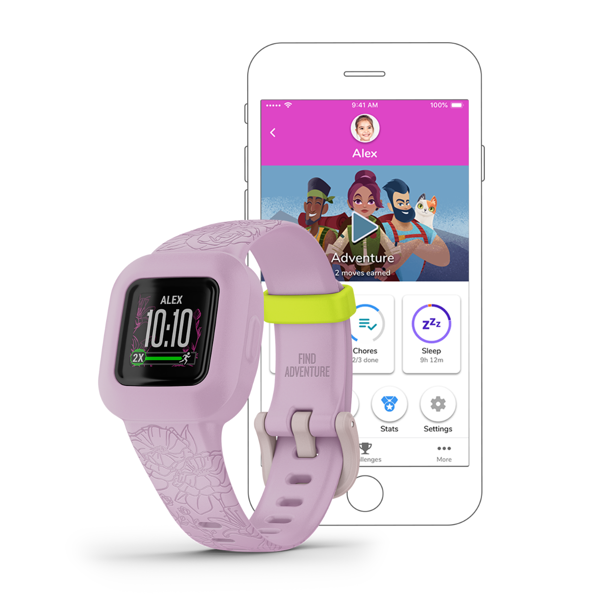 Garmin vivofit jr. 3, Lilac Floral (010-02441-21)