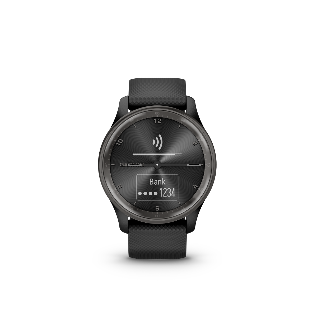 Garmin vivomove Trend, Slate Stainless Steel Bezel with Black Case and Silicone Band (010-02665-00)