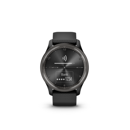 Garmin vivomove Trend, Slate Stainless Steel Bezel with Black Case and Silicone Band (010-02665-00)
