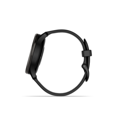 Garmin vivomove Trend, Slate Stainless Steel Bezel with Black Case and Silicone Band (010-02665-00)