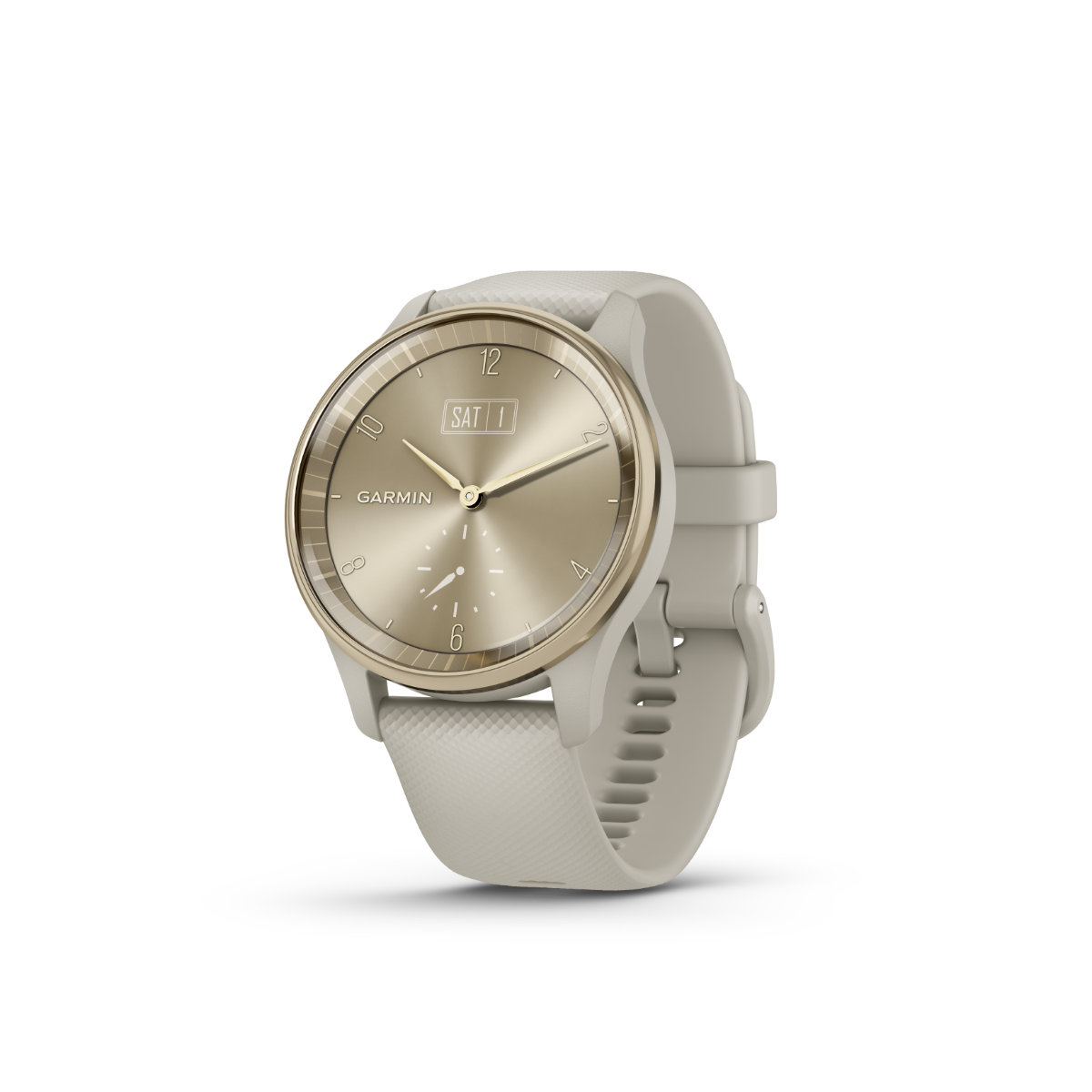 Garmin vivomove Trend, Cream Gold Stainless Steel Bezel with French Gray Case and Silicone Band (010-02665-02)