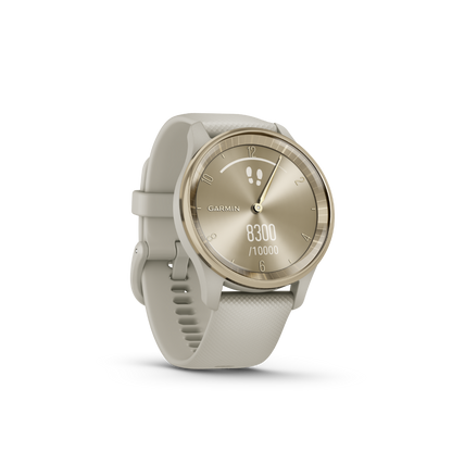 Garmin vivomove Trend, Cream Gold Stainless Steel Bezel with French Gray Case and Silicone Band (010-02665-02)