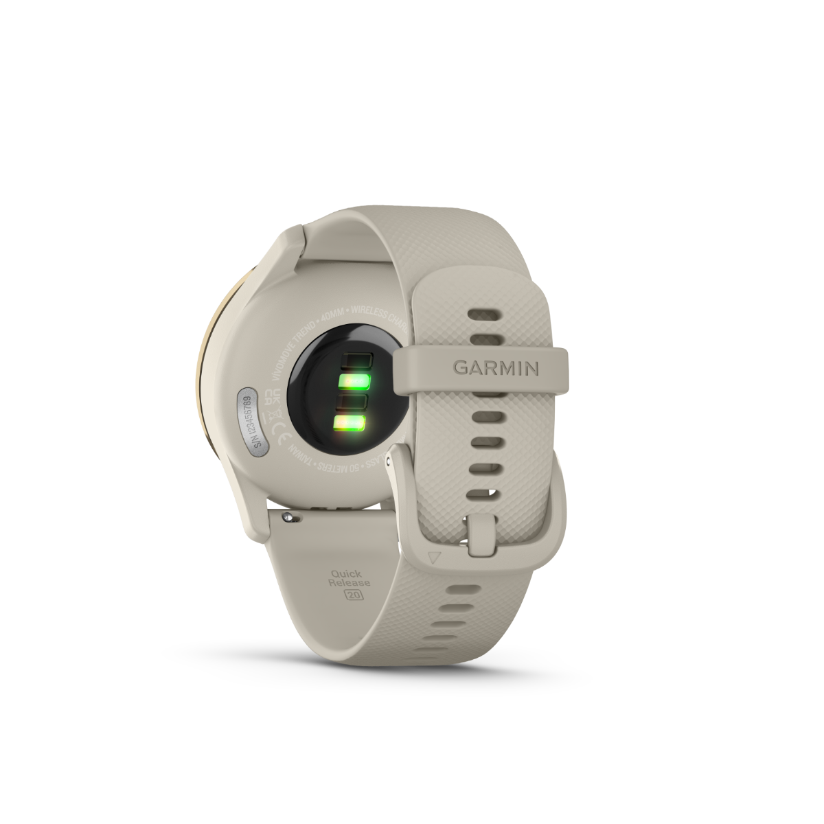 Garmin vivomove Trend, Cream Gold Stainless Steel Bezel with French Gray Case and Silicone Band (010-02665-02)