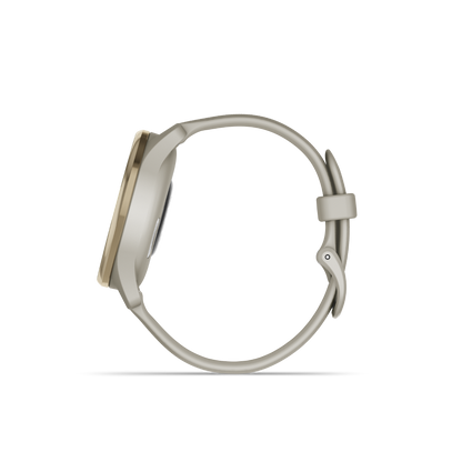 Garmin vivomove Trend, Cream Gold Stainless Steel Bezel with French Gray Case and Silicone Band (010-02665-02)