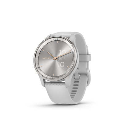 Garmin vivomove Trend, Silver Stainless Steel Bezel with Mist Gray Case and Silicone Band (010-02665-03)