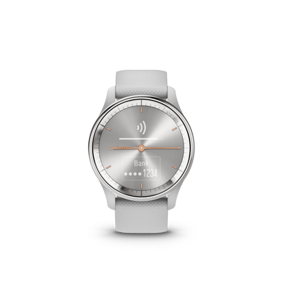 Garmin vivomove Trend, Silver Stainless Steel Bezel with Mist Gray Case and Silicone Band (010-02665-03)