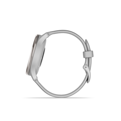 Garmin vivomove Trend, Silver Stainless Steel Bezel with Mist Gray Case and Silicone Band (010-02665-03)